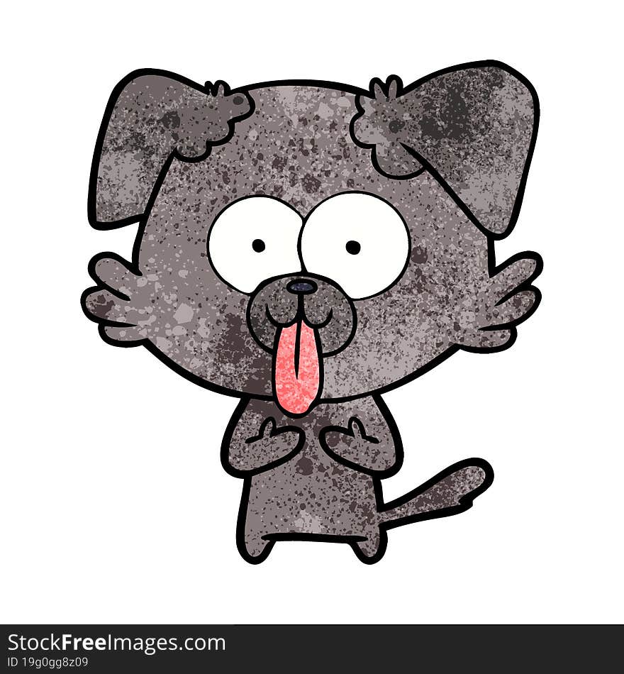 cartoon dog with tongue sticking out. cartoon dog with tongue sticking out