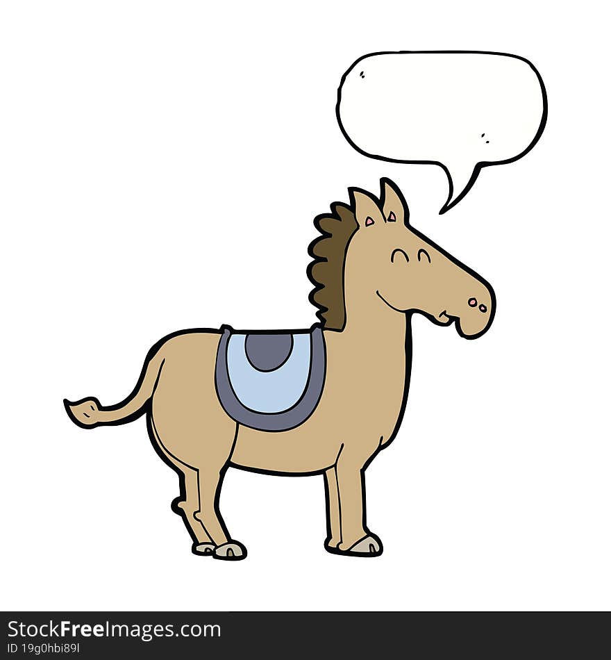 Cartoon Donkey With Speech Bubble