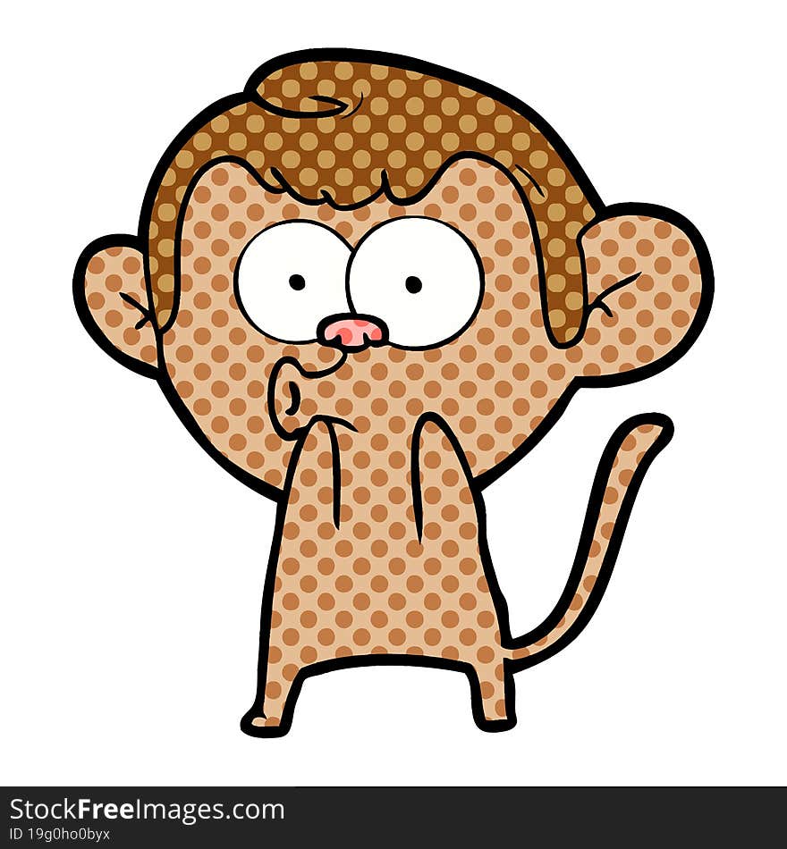 cartoon surprised monkey. cartoon surprised monkey