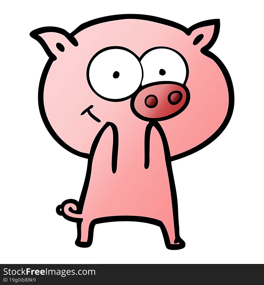 cheerful pig cartoon. cheerful pig cartoon