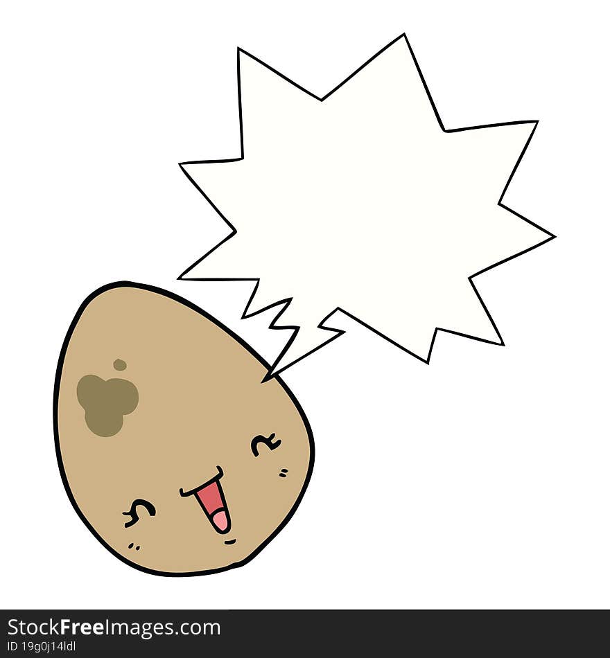 cartoon egg with speech bubble. cartoon egg with speech bubble