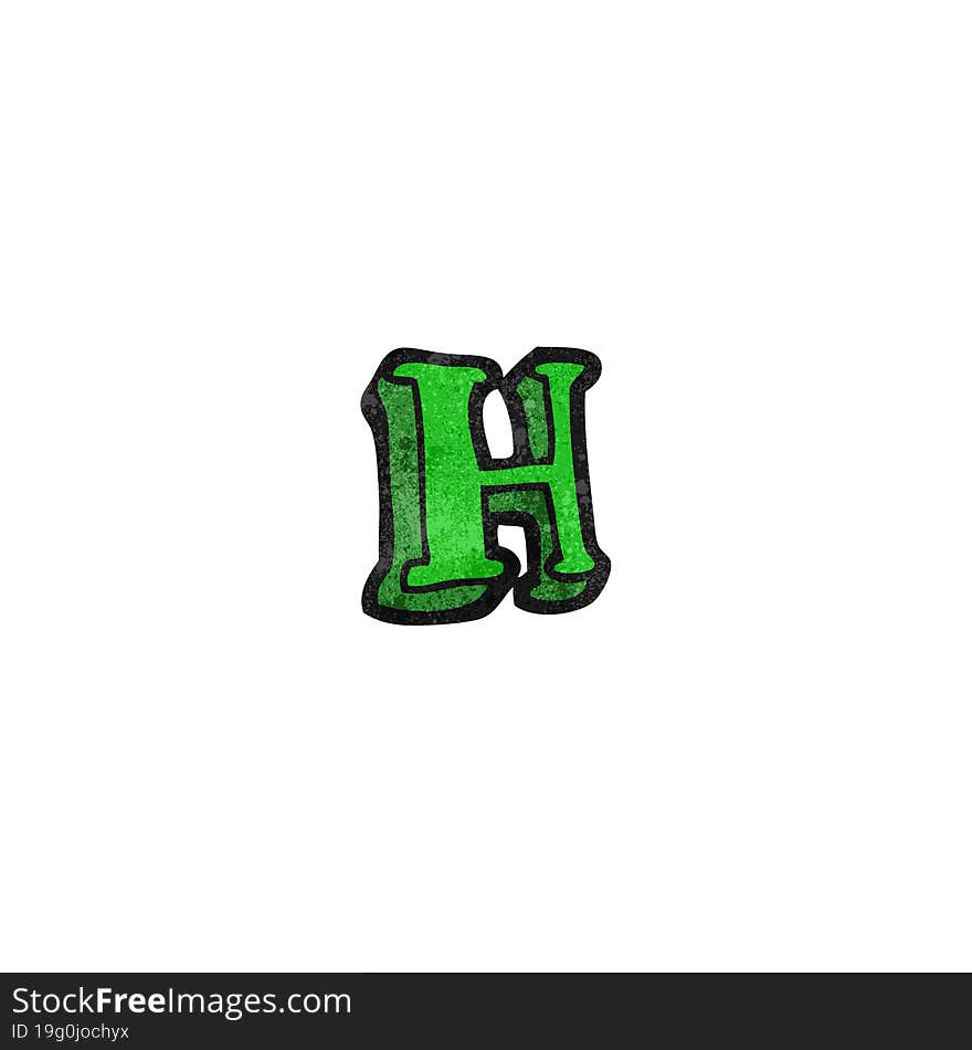 cartoon letter h