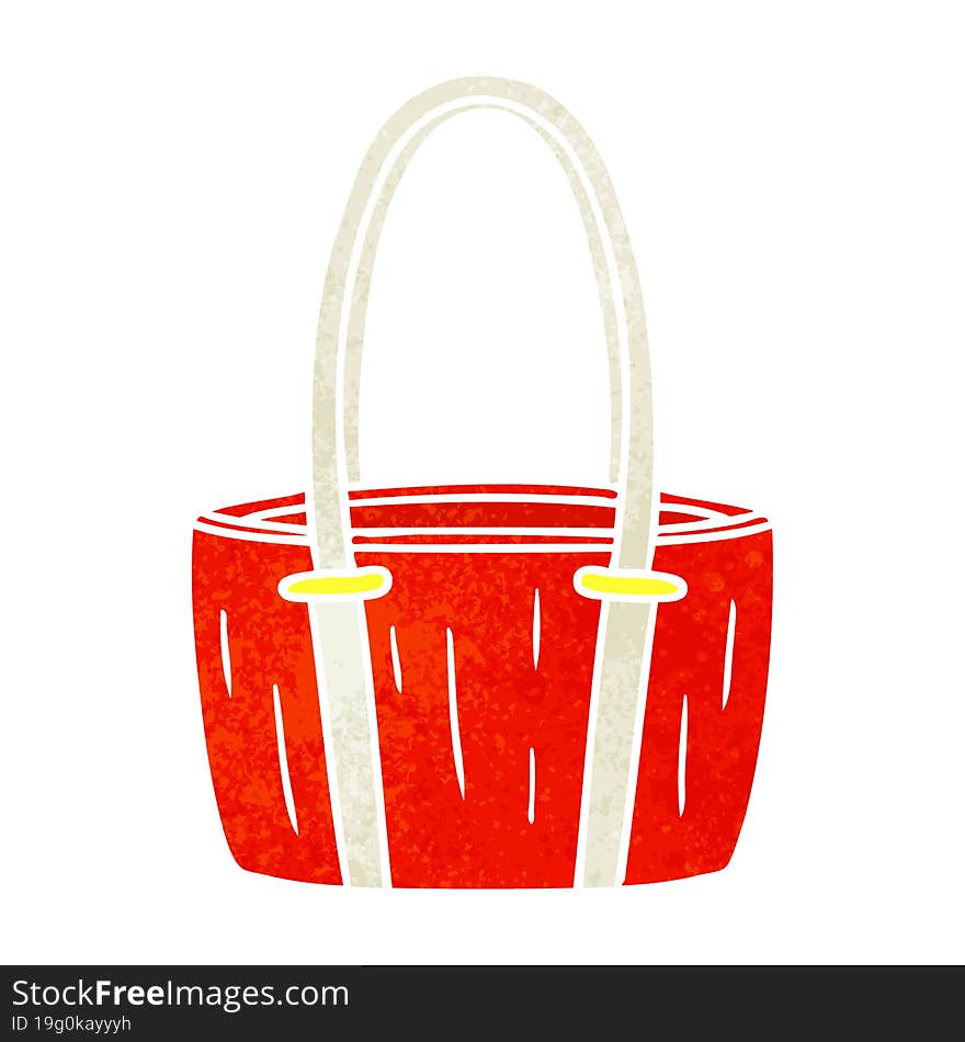 retro cartoon doodle of a red big bag