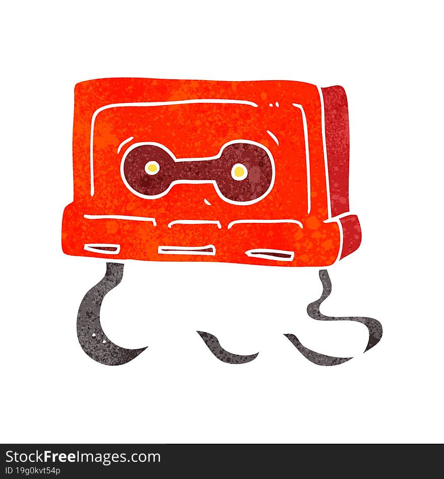 retro cartoon cassette tape