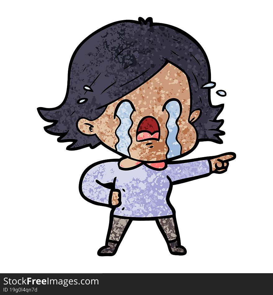 cartoon woman crying. cartoon woman crying