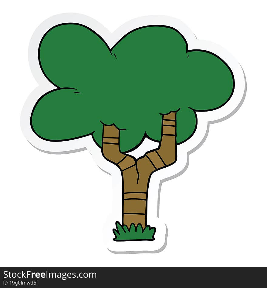 sticker of a cartoon tree