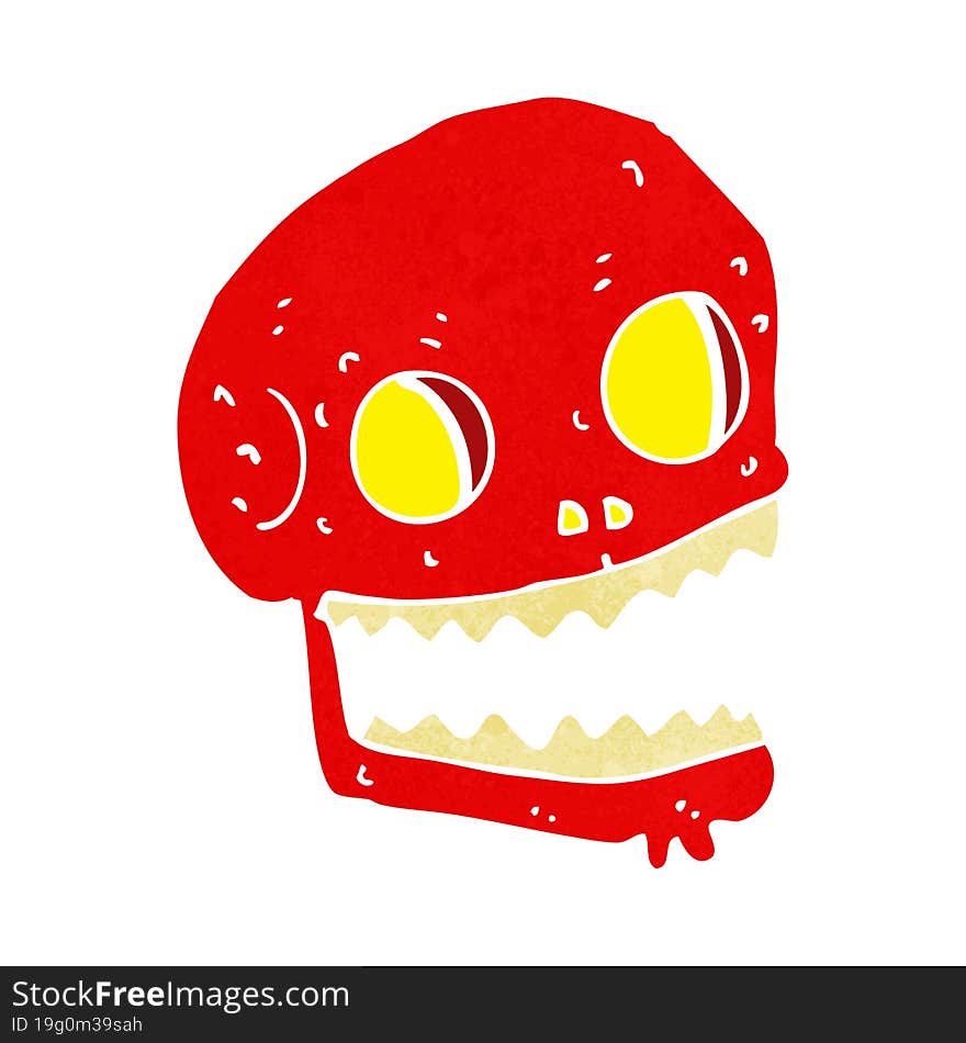 cartoon spooky skull