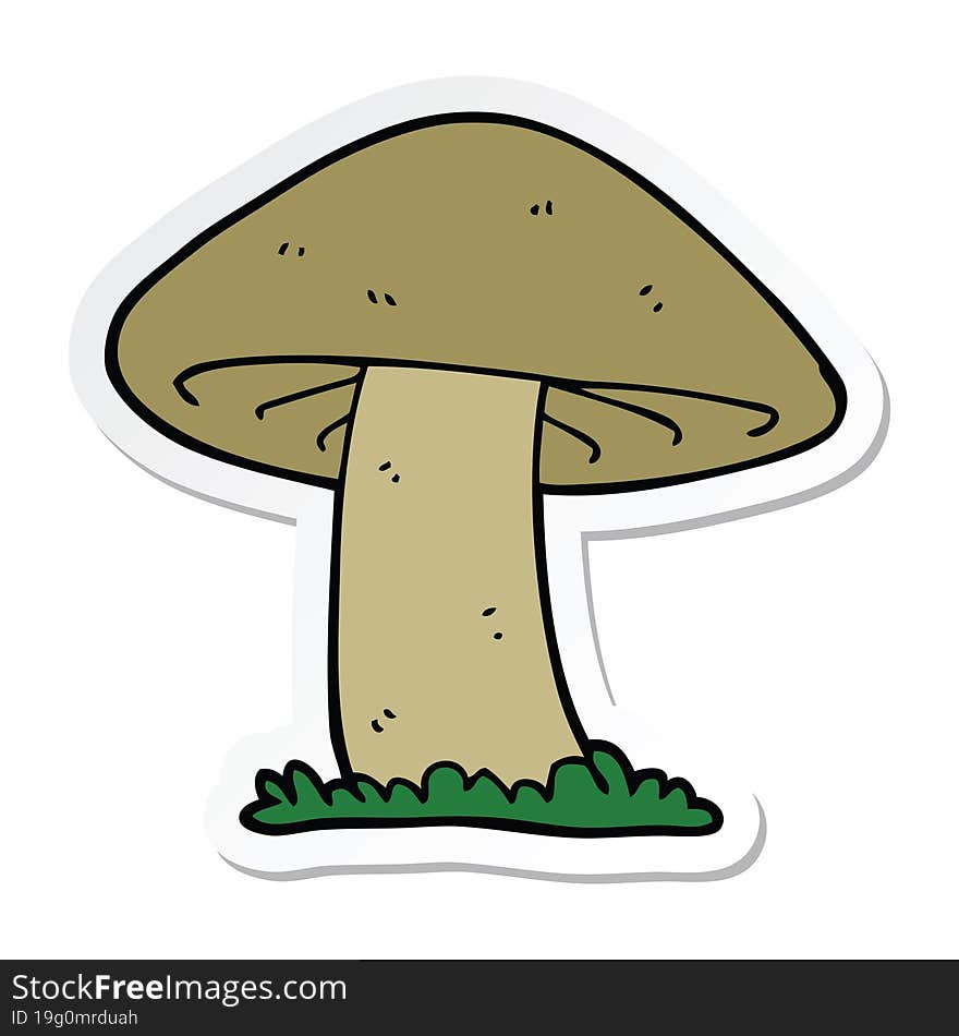 sticker of a cartoon mushroom