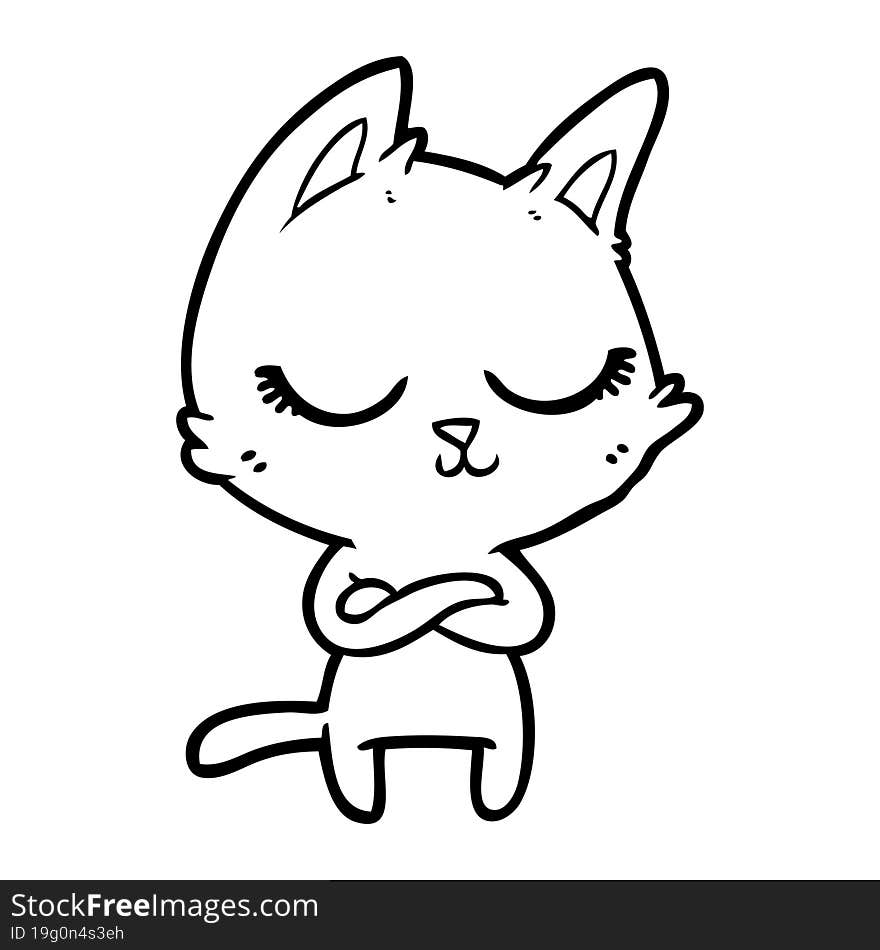 calm cartoon cat. calm cartoon cat