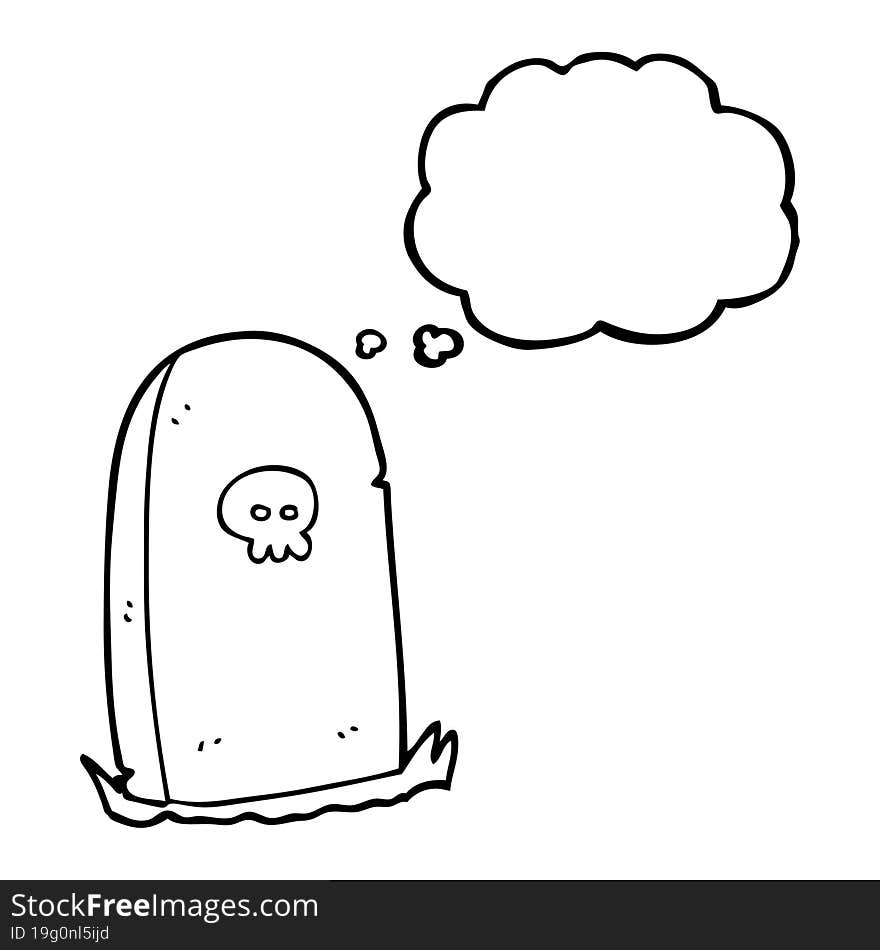 thought bubble cartoon grave