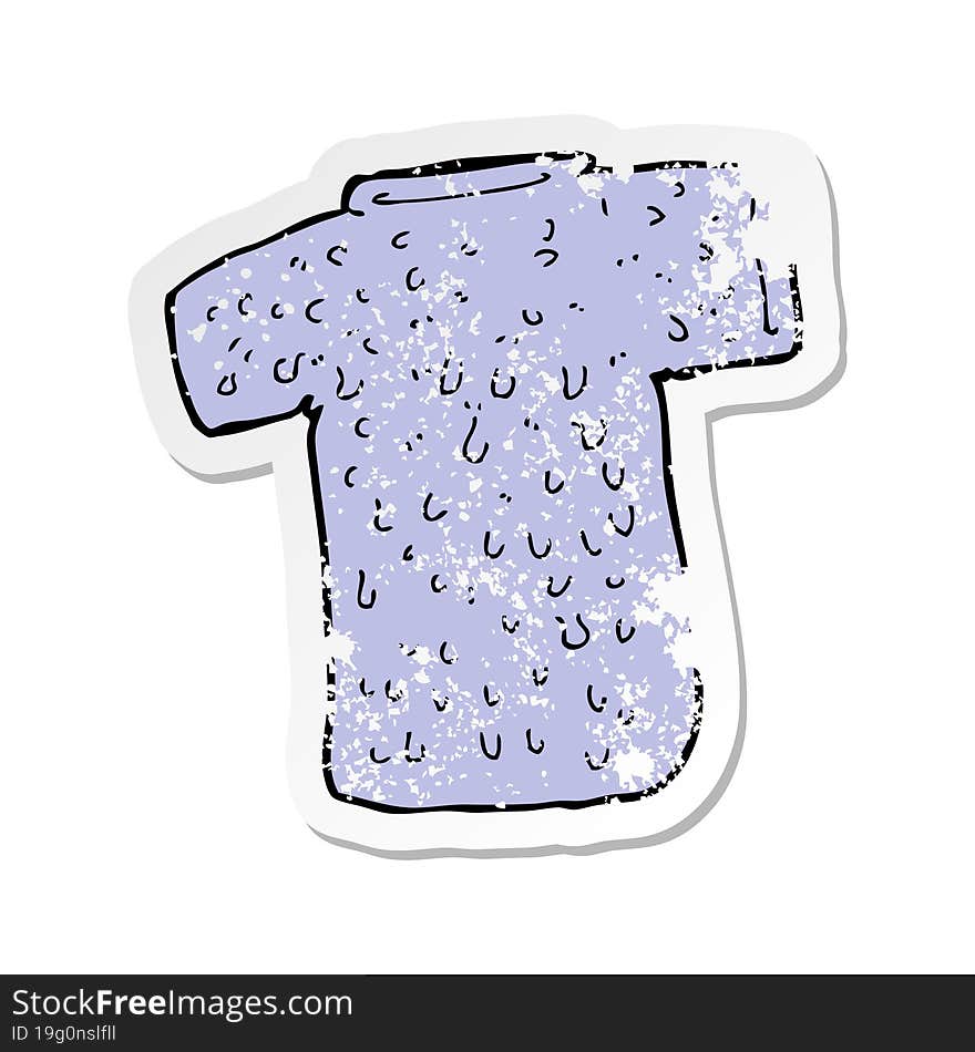 retro distressed sticker of a cartoon woolly tee