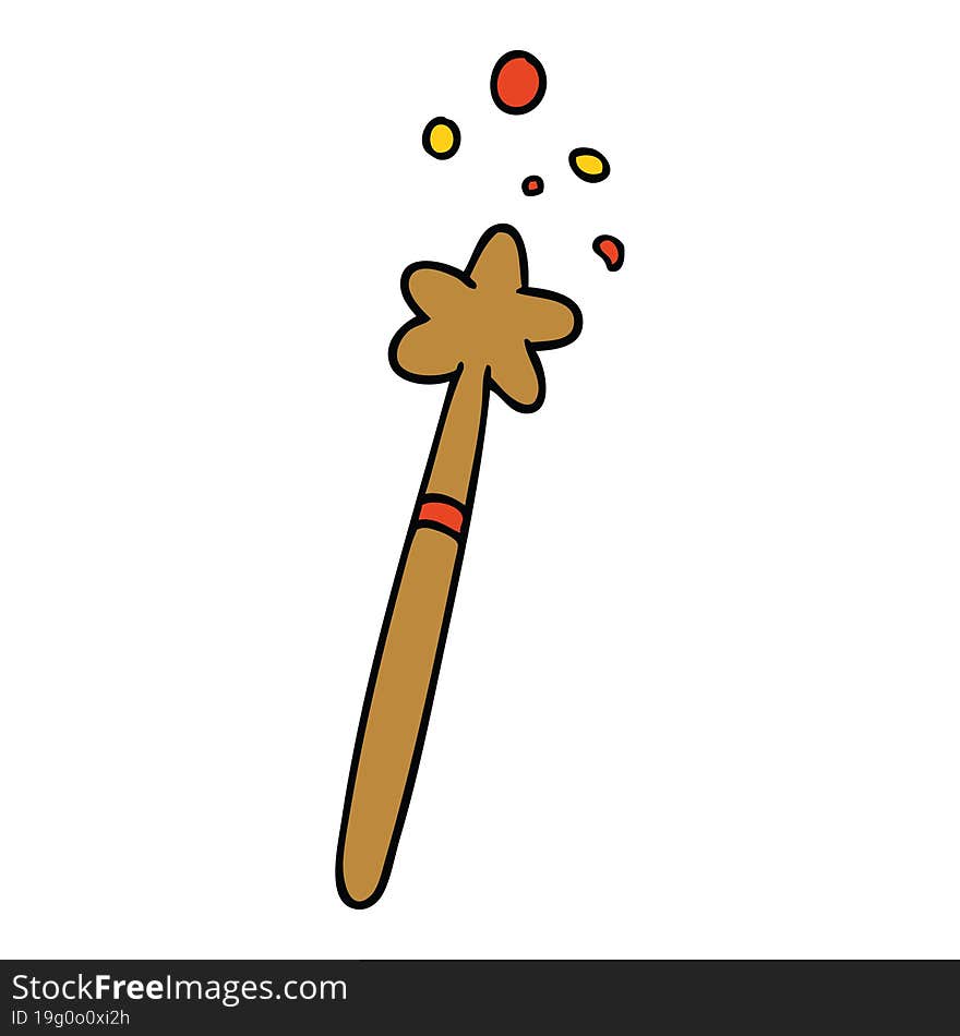 Cartoon Doodle Of A Magic Wand