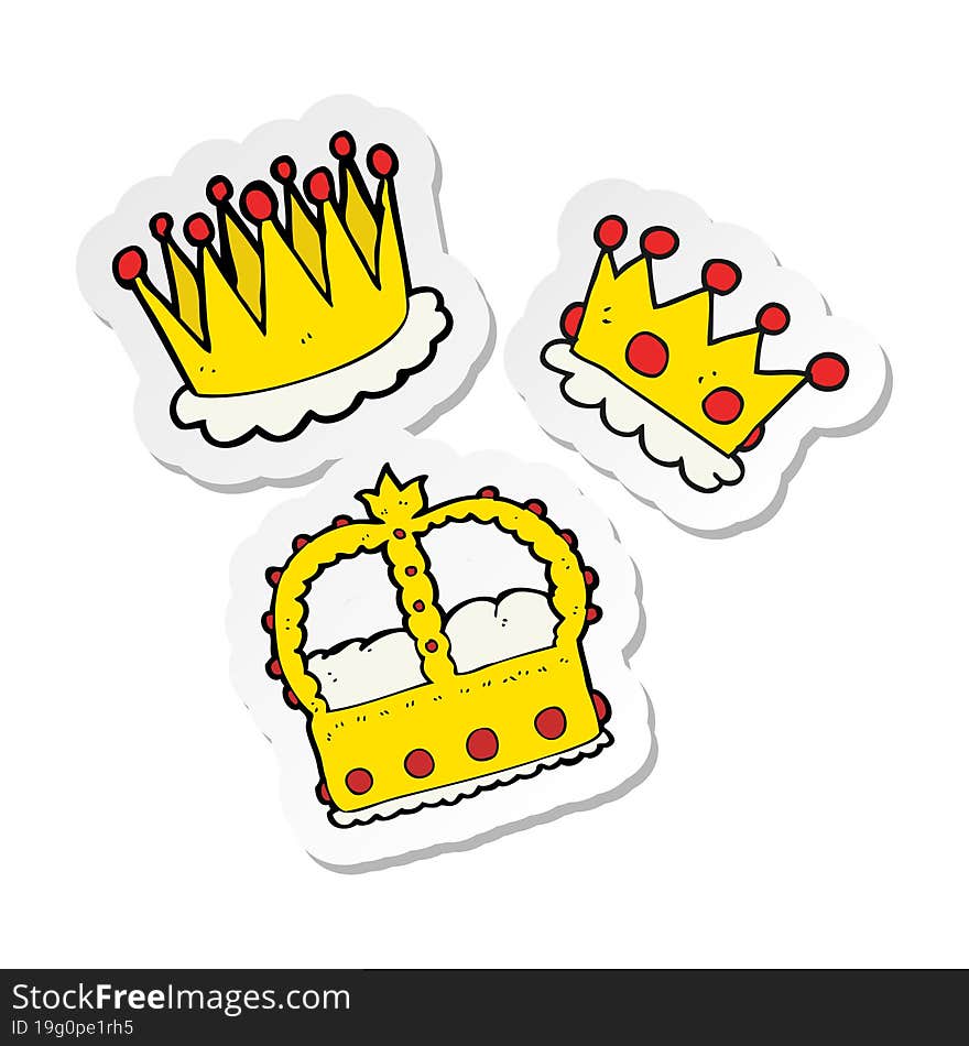 sticker of a cartoon crowns