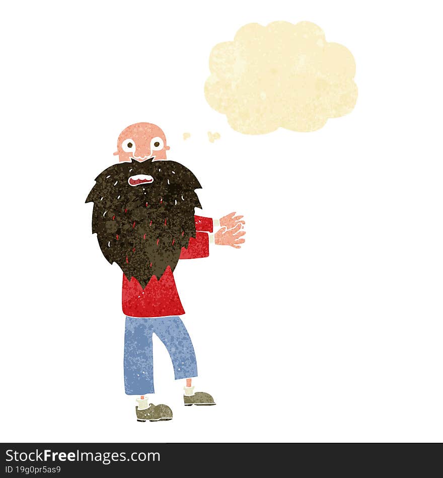 Cartoon Bearded Old Man With Thought Bubble