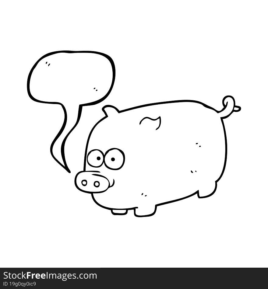 speech bubble cartoon pig