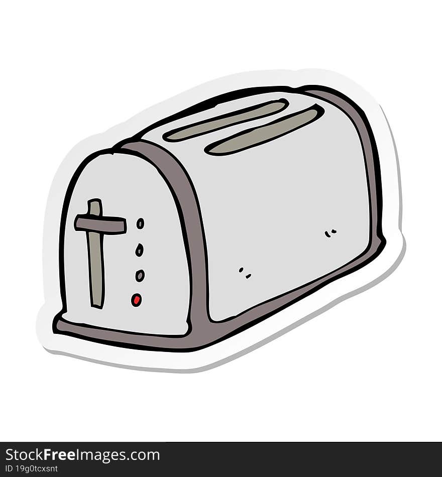 sticker of a cartoon toaster