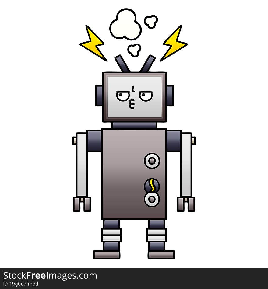 gradient shaded cartoon robot