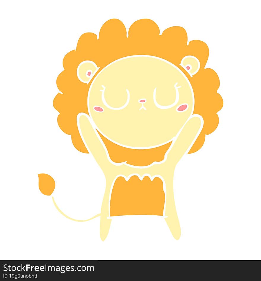 flat color style cartoon lion