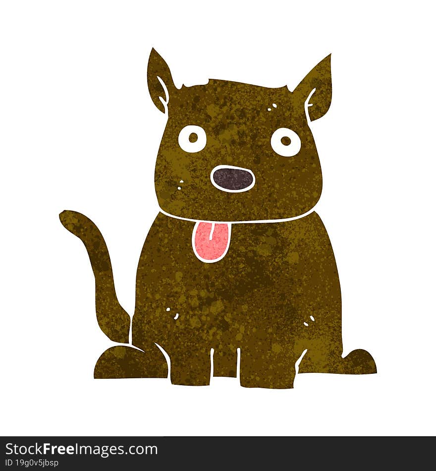 Cartoon Dog Sticking Out Tongue