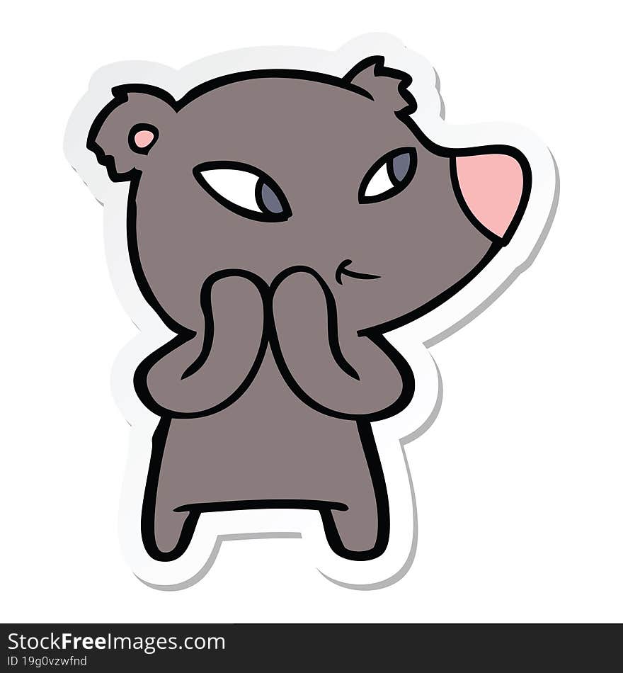 sticker of a cute cartoon bear