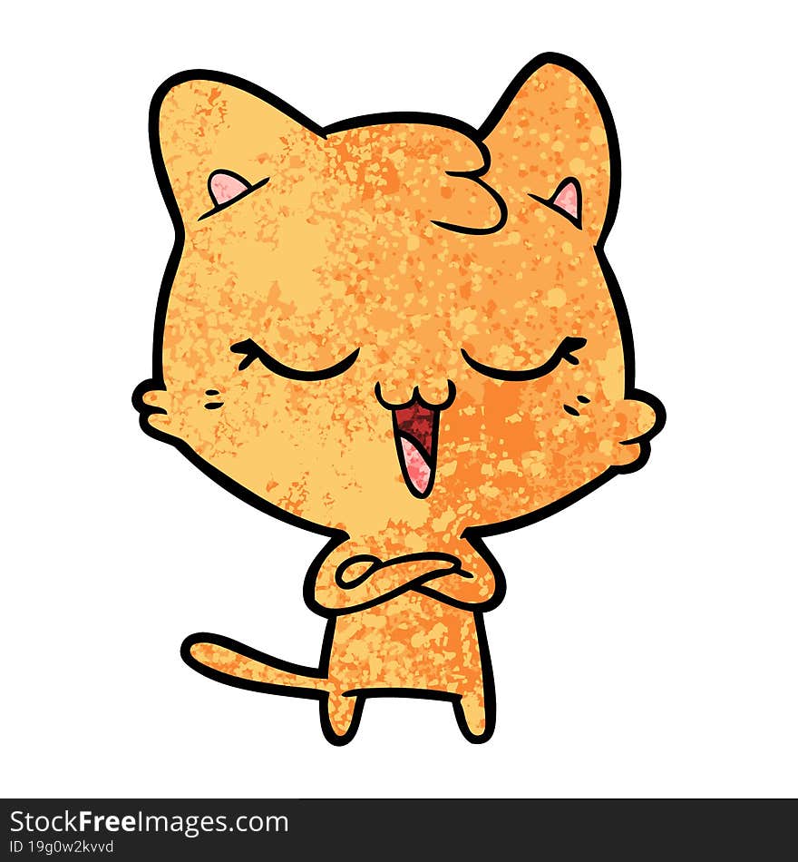 happy cartoon cat. happy cartoon cat