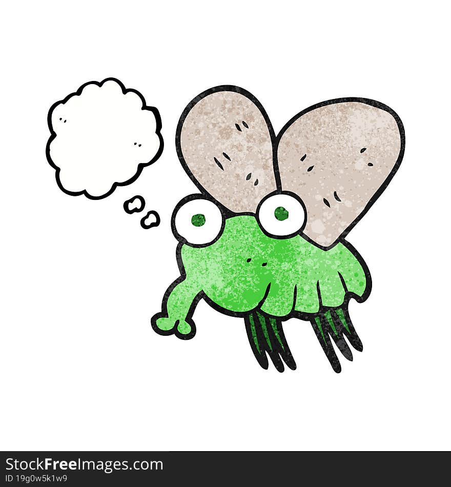 Thought Bubble Textured Cartoon Fly