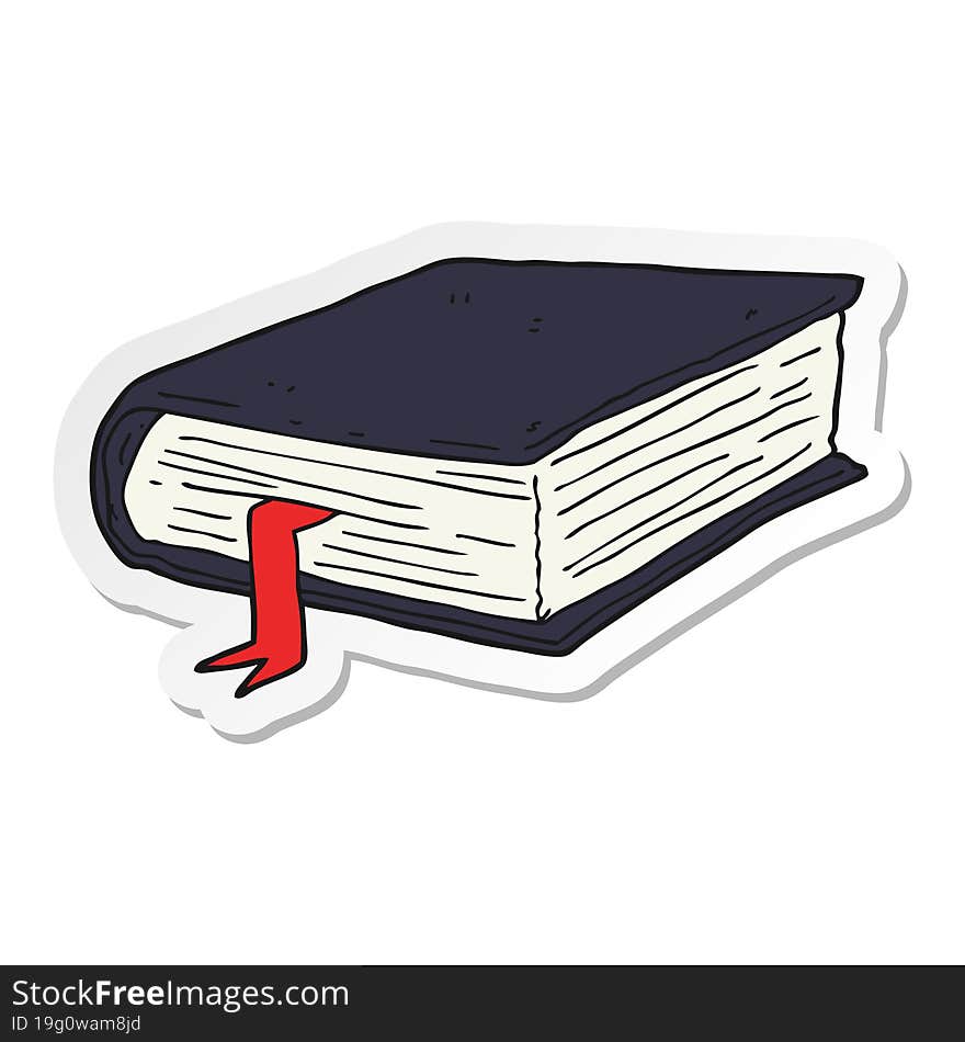 sticker of a cartoon thick book