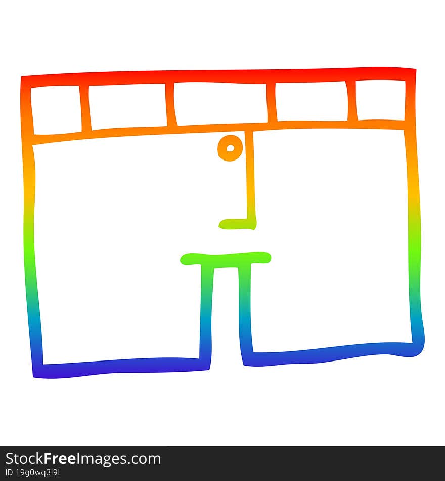 rainbow gradient line drawing cartoon underwear