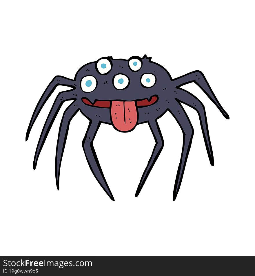 Cartoon Gross Halloween Spider