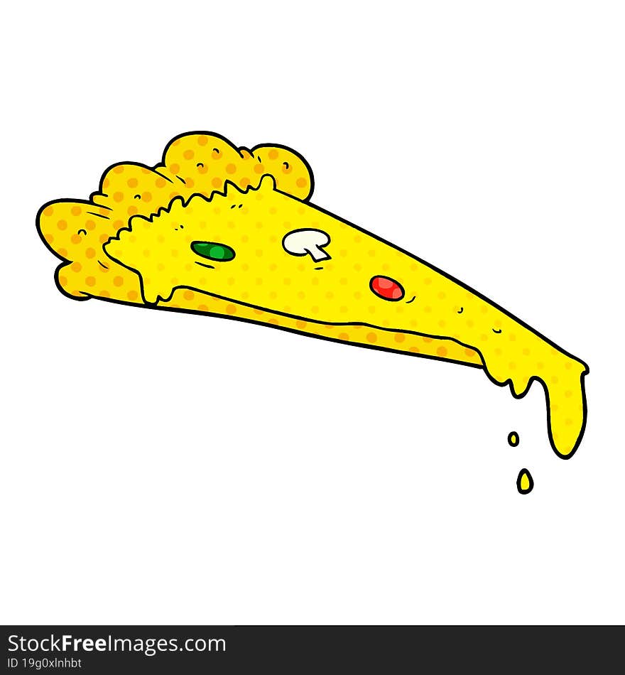 cartoon slice of pizza. cartoon slice of pizza