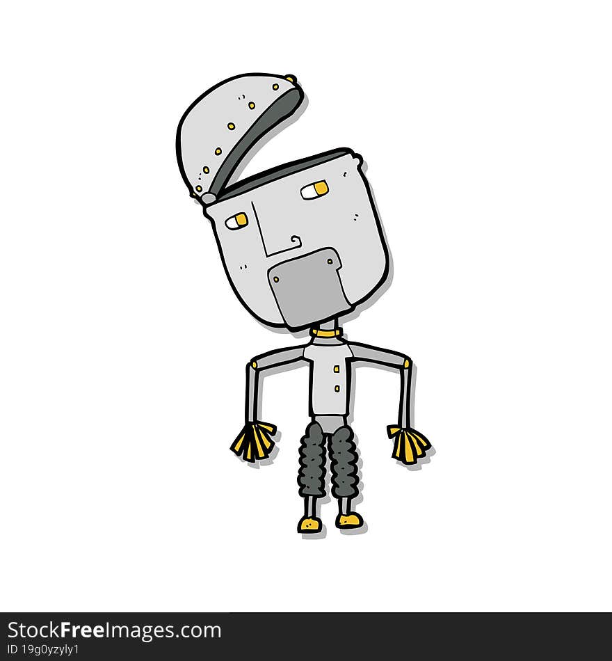 sticker of a cartoon funny robot