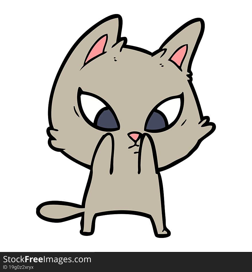 confused cartoon cat. confused cartoon cat