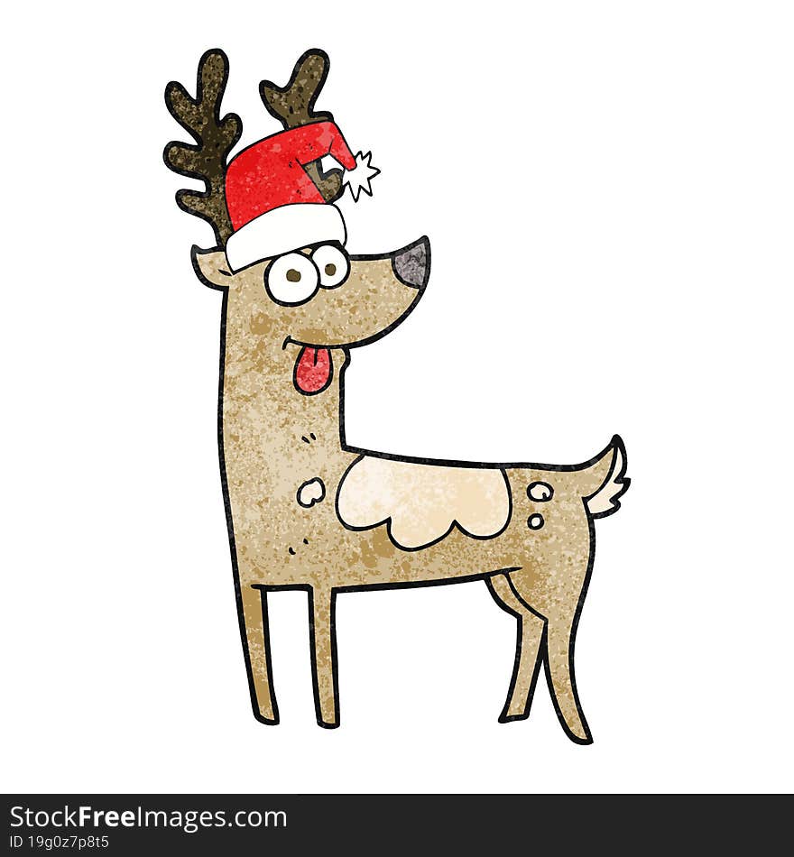 textured cartoon crazy reindeer