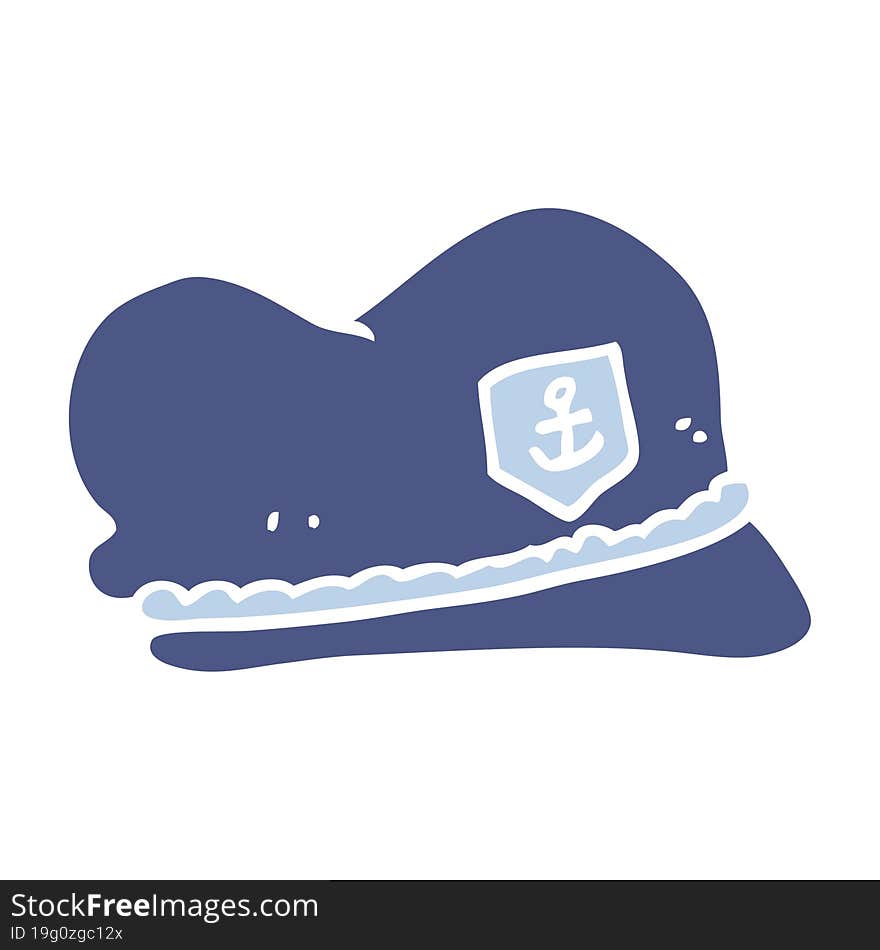 flat color style cartoon sailor hat