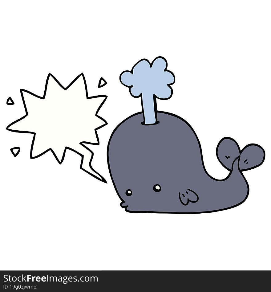 cartoon whale with speech bubble. cartoon whale with speech bubble