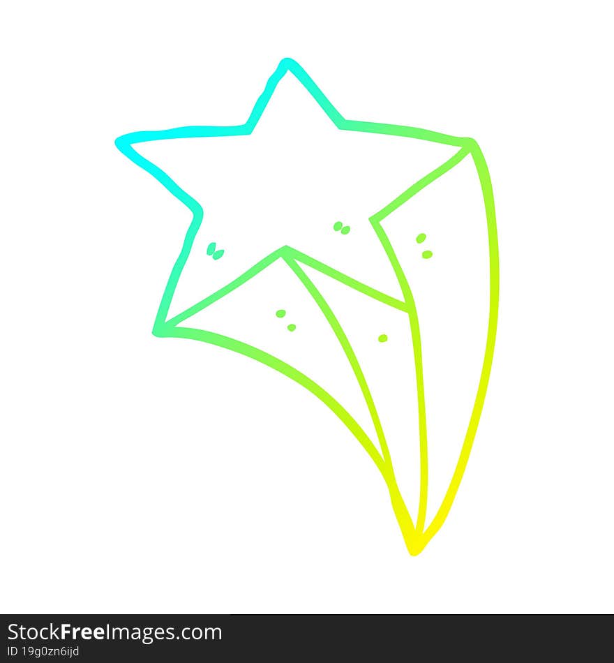 cold gradient line drawing cartoon shooting star