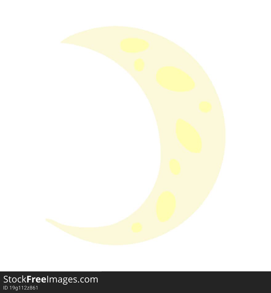 cartoon doodle of a crescent moon