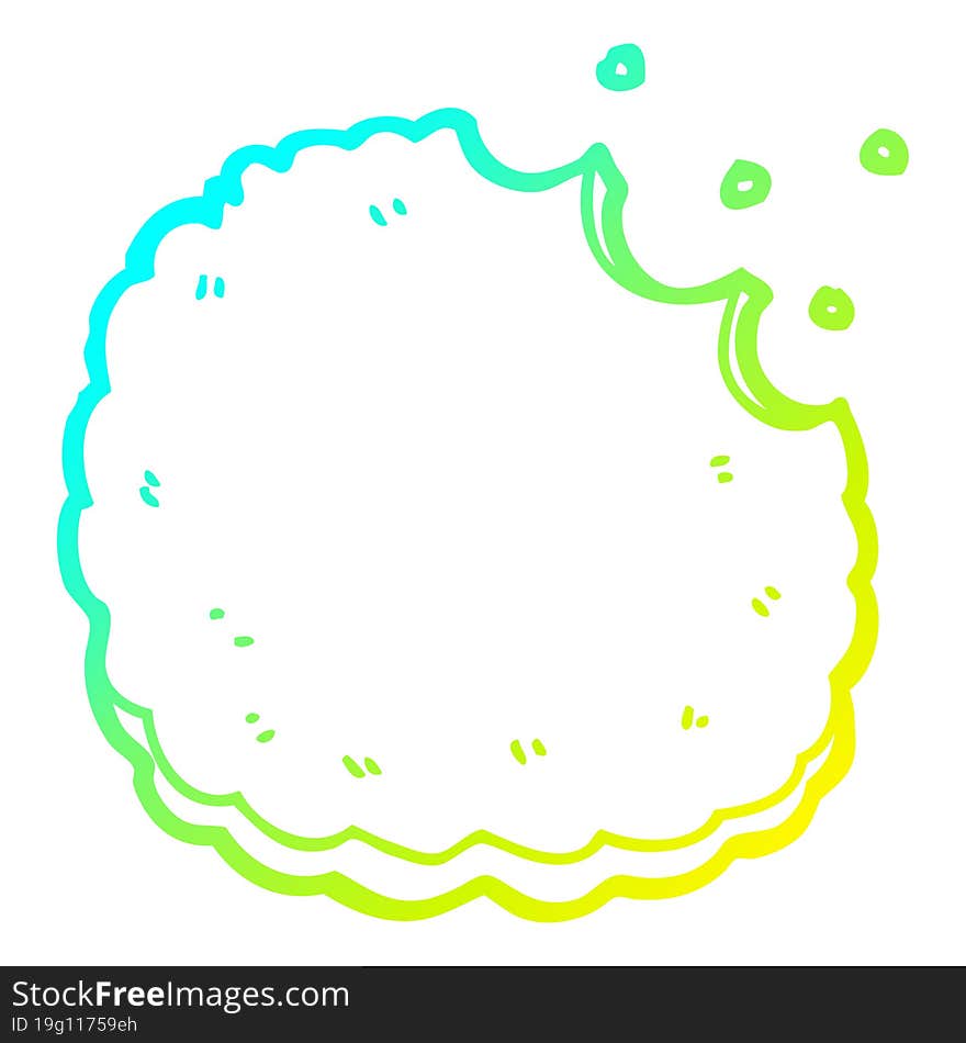 cold gradient line drawing cartoon biscuit