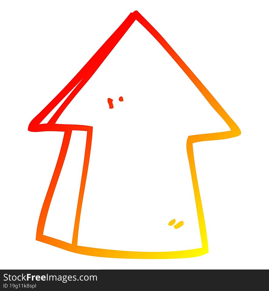 warm gradient line drawing cartoon pointing arrow