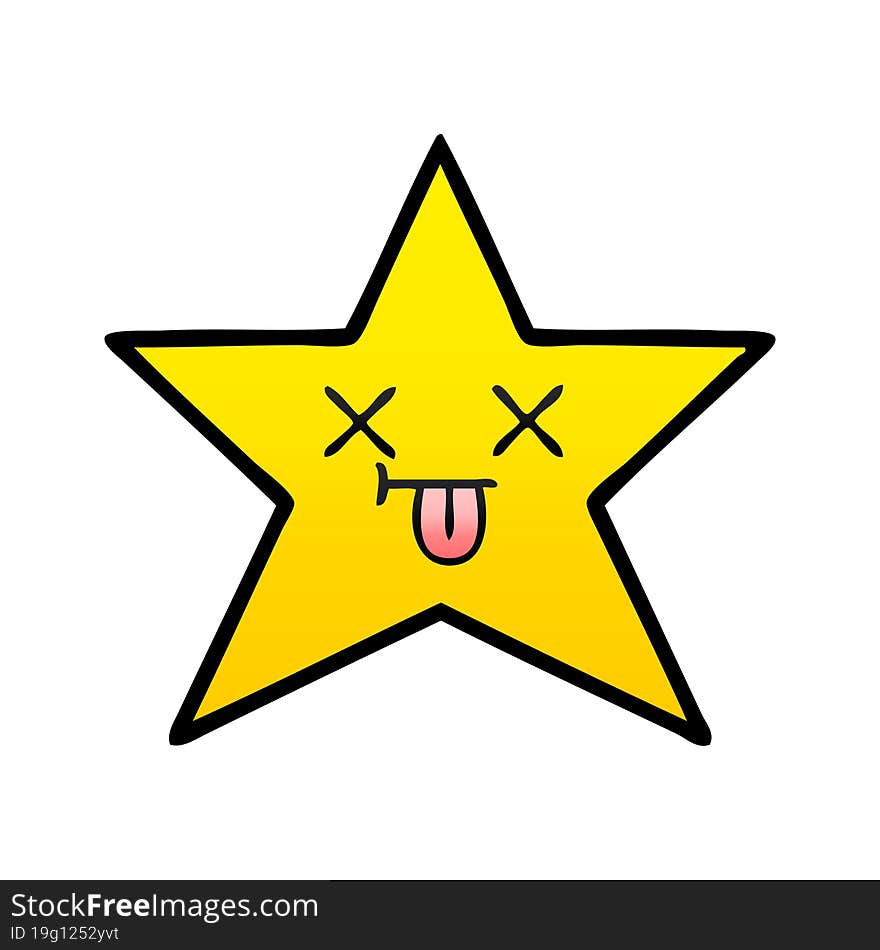 gradient shaded cartoon gold star