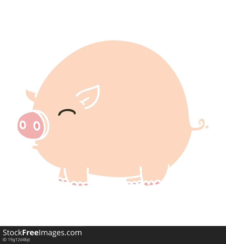 Quirky Hand Drawn Cartoon Pig