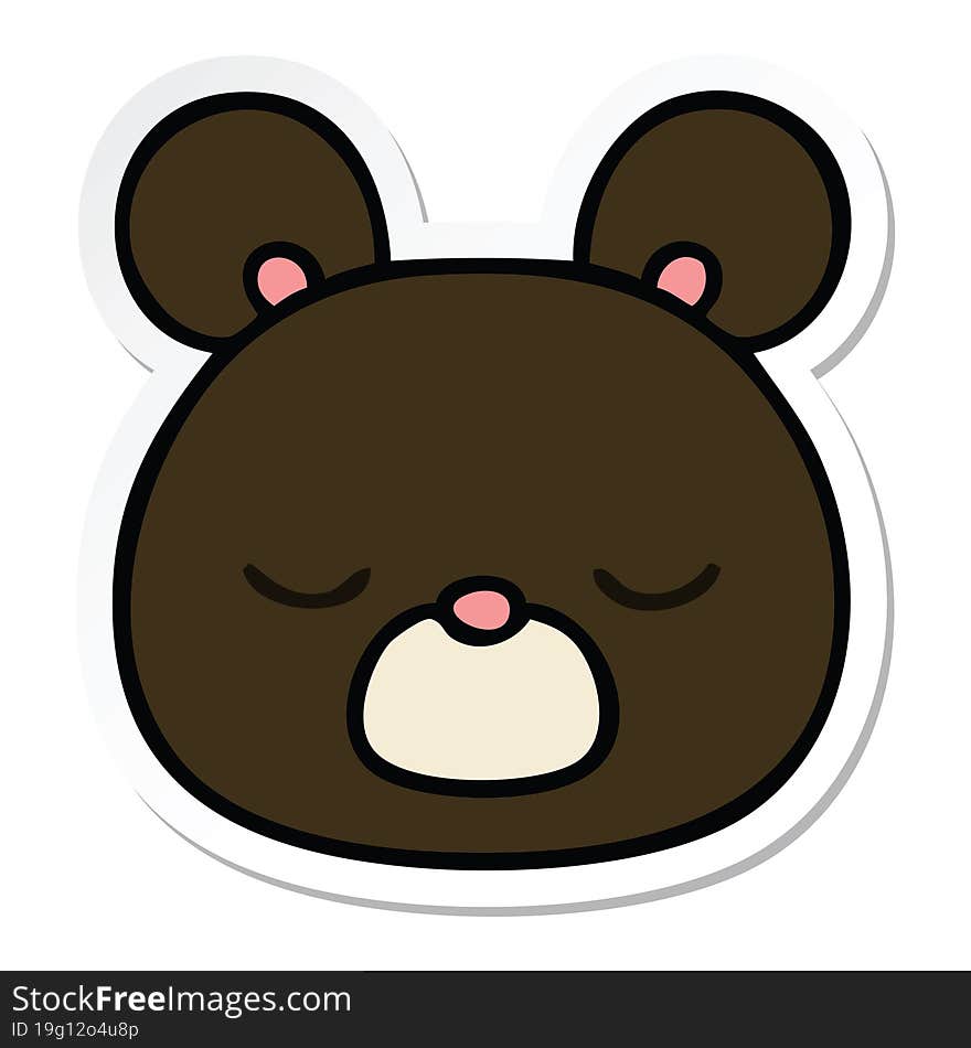 sticker of a quirky hand drawn cartoon bear