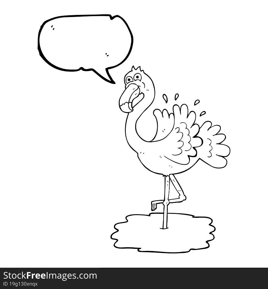 Speech Bubble Cartoon Flamingo