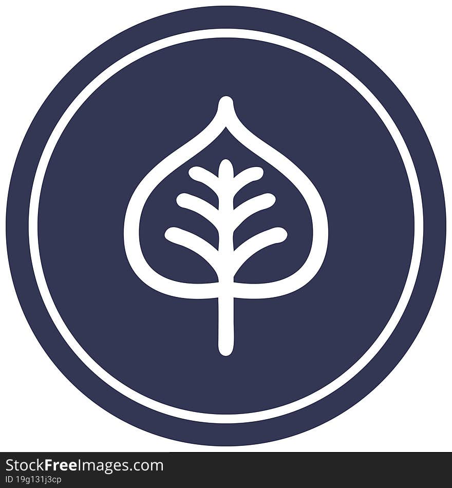 natural leaf circular icon symbol