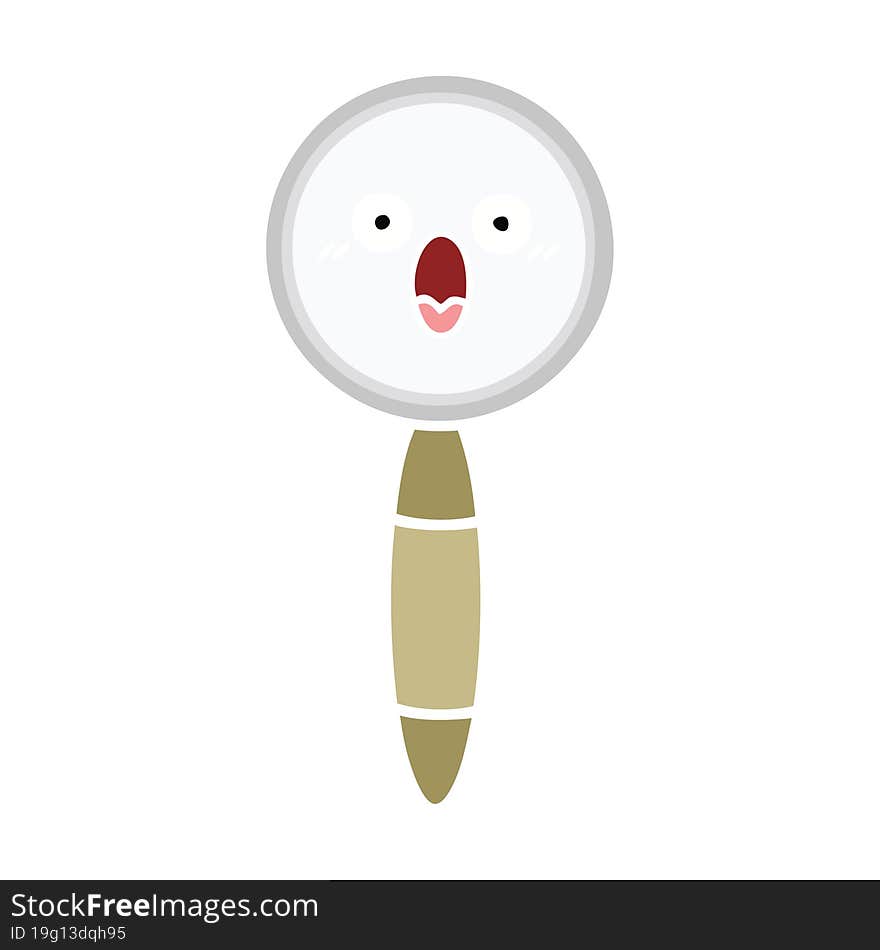 Flat Color Retro Cartoon Magnifying Glass