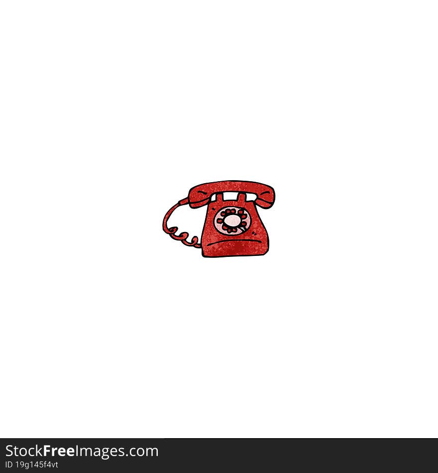 cartoon old style telephone