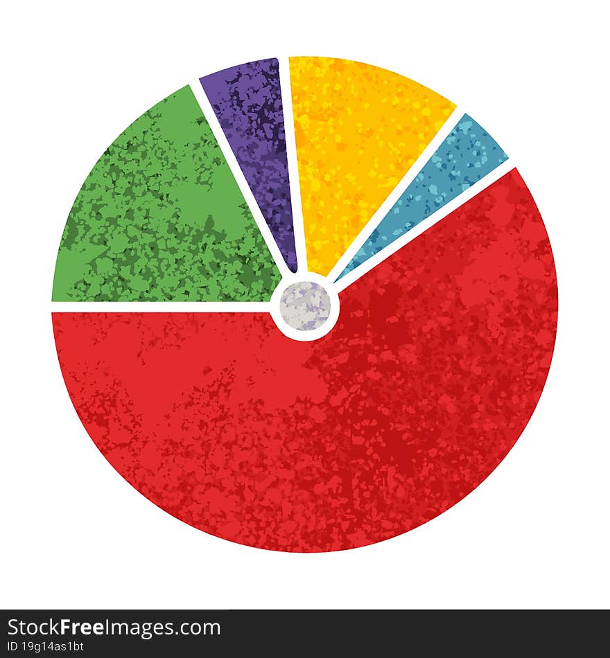 retro illustration style cartoon of a pie chart