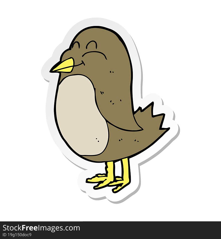 Sticker Of A Cartoon Bird