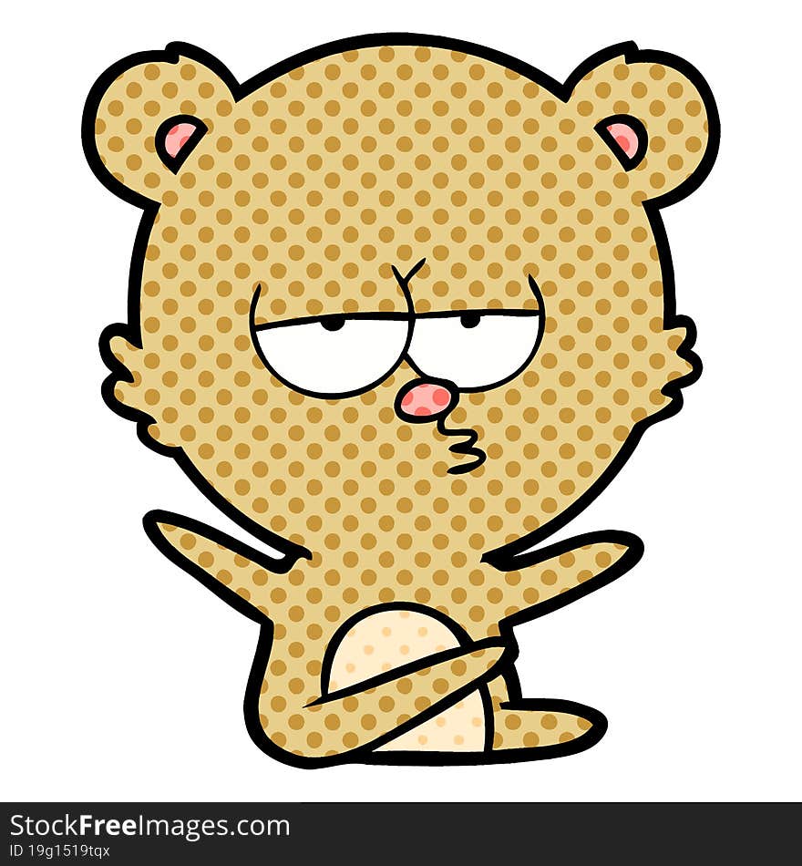 bored bear cartoon. bored bear cartoon