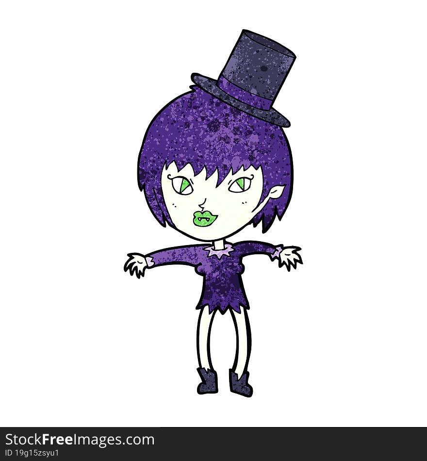 Cartoon Halloween Vampire Girl